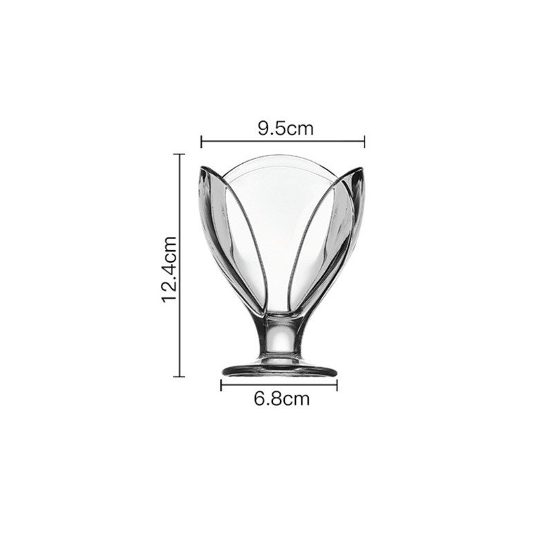 Inswind taza de helado Tulip taza de helado pétalos taza de helado postre taza de yogur taza de vidrio pudín taza