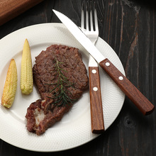 木柄西餐牛排刀餐刀牛排西餐厅刀餐刀和叉子主餐刀西餐餐刀叉批发