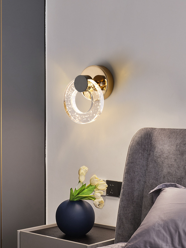 Luz de pared moderna de pared de alto nivel, luz de pared de cabecera de cama, luz de red creativa, luz de sala de estar, dormitorio, escalera, lámpara de pared lujosa