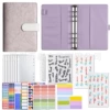 ✄Embossed lilac (budget card 12 + zipper bag 8 + word stickers 2 + multi-function stickers 3 + caliper 1 + color label stickers 2￡❤▒▬