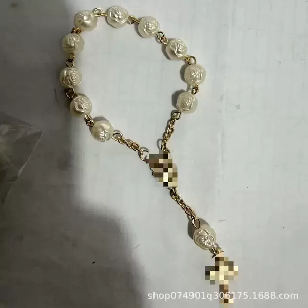 8m High-Gloss Rose Bead Bracelet, Cross-Border Hot-Selling Polished Rose Beads, Guangzhou Goods