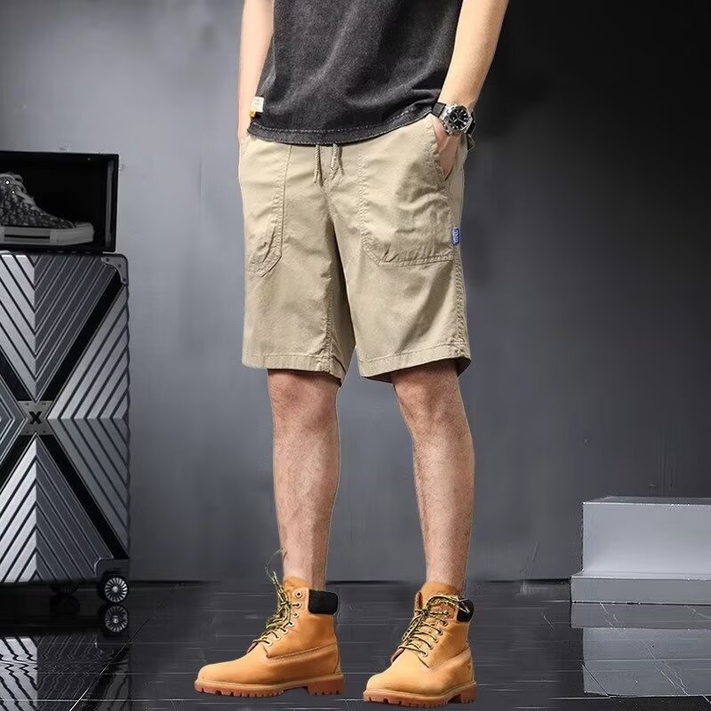 Cross-Border Same Style Cargo Shorts Men's Summer Thin Trendy Multi-Pocket Loose Straight Pure Cotton Casual Five-Point Pants