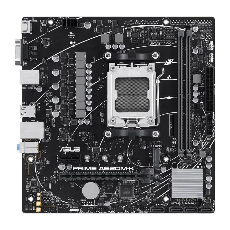 Подходит для Asus PRIME A620M-K, поддерживает DDR5, процессоры 7700X/7600X (для AMD и др.)