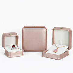 PU leather ring box display box wedding high-end necklace box bracelet box jewelry box storage pendant box wholesale