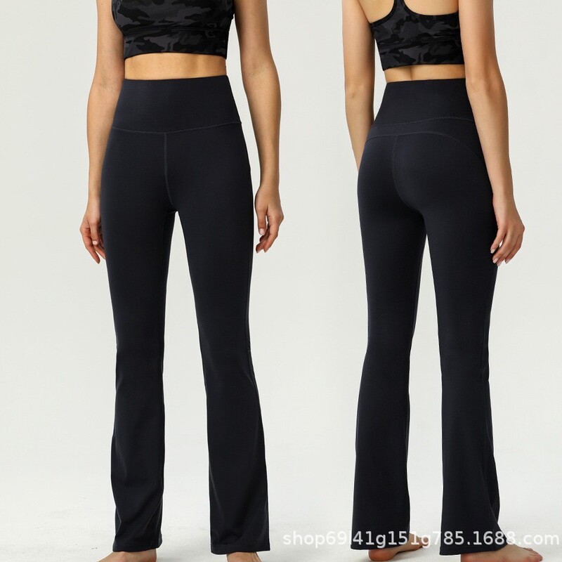 Lulu-Style Gvooer Yoga Pants High-Waisted Butt-Lifting Flared Pants Tummy Control Slimming Fitness Naked-Feel High-Elastic Women's Leggings