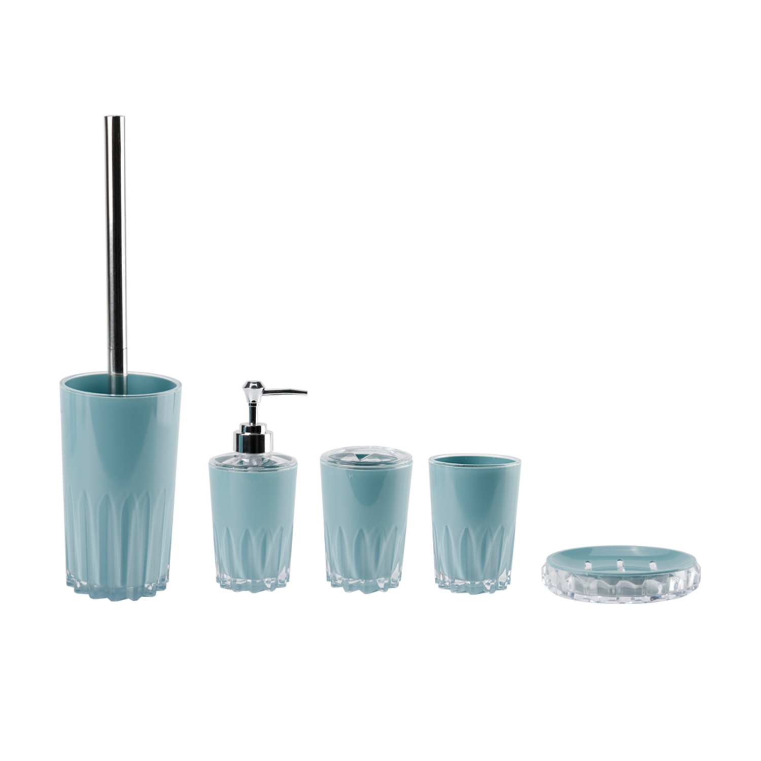 Cuarto de baño de plástico de cinco piezas conjunto de fábrica al por mayor cuarto de baño de lavado de cinco piezas conjunto hogar enjuague bucal cepillo de dientes taza de cinco piezas