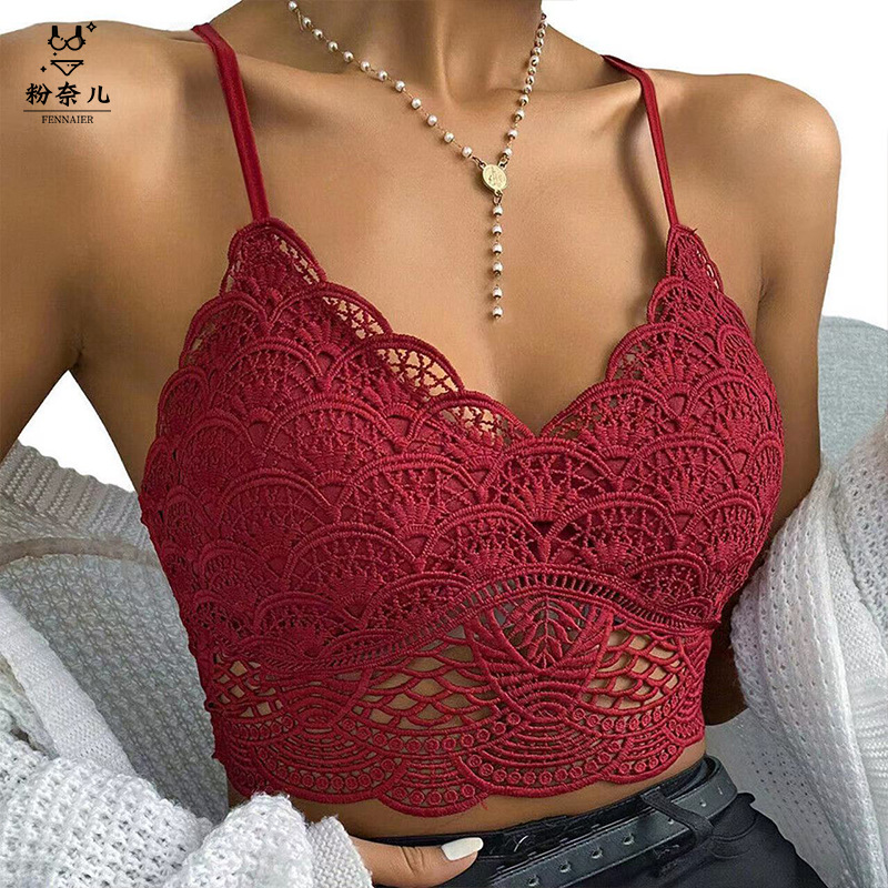 2023 nuevo estilo envuelto en el pecho sin espalda sexy más tamaño tubo superior deportes correa de encaje chaleco sujetador para las mujeres