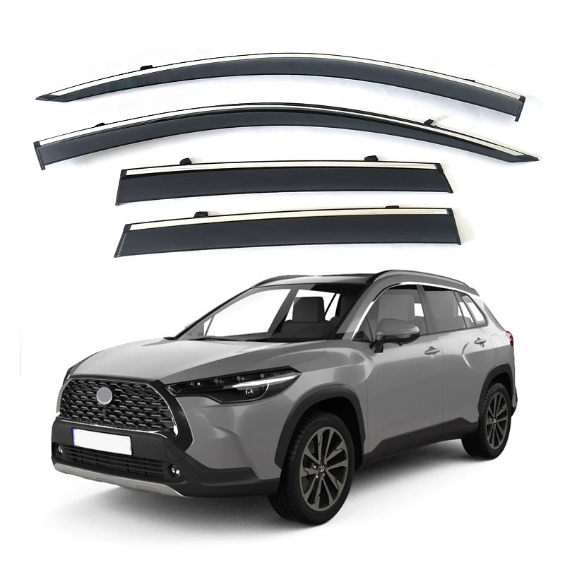 Дефлекторы-«брови» на окна для Toyota Corolla Cross 2020-2025, литьевые дождезащитные накладки для окон
