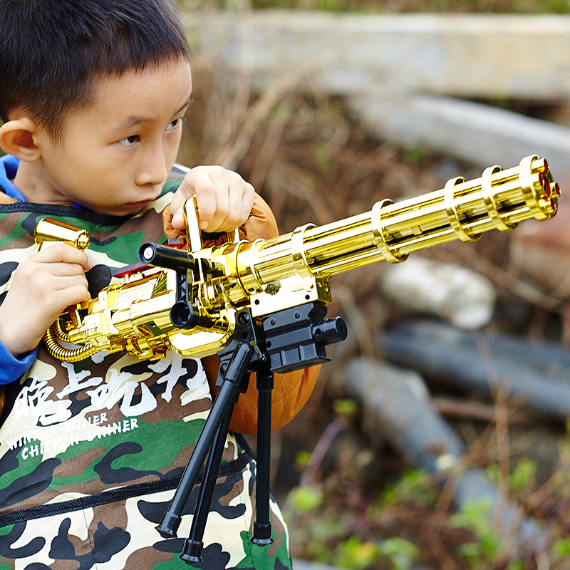 黃金加特林琳槍大波蘿重機兒童男孩玩具槍軟彈可射擊吃雞套裝批發