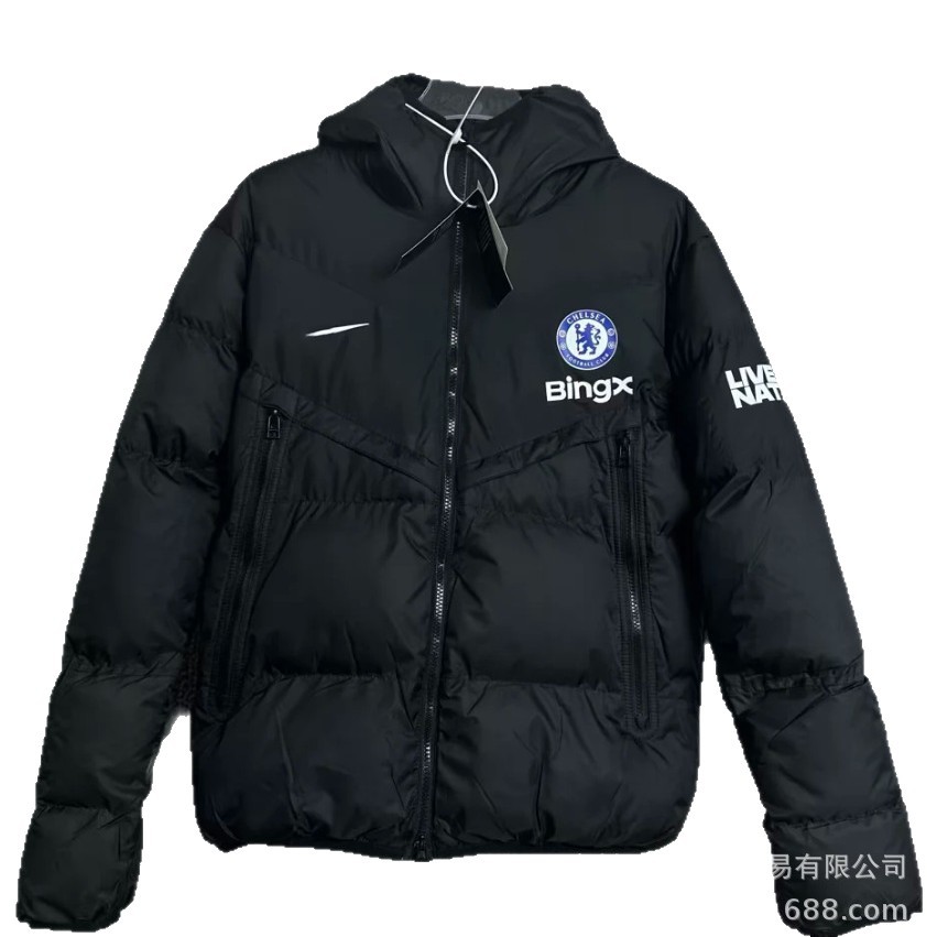 Chaqueta Térmica de Fútbol con Capucha de Algodón y Poliéster, Acolchada, para Deportes y Entrenamiento
