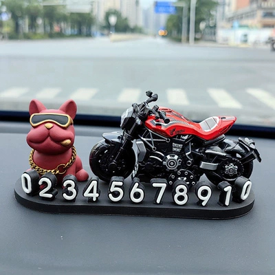 Nömrəli dayanma kartı number plate, 3D car phone - red-french-bulldog-cruise-red-3d-o-style