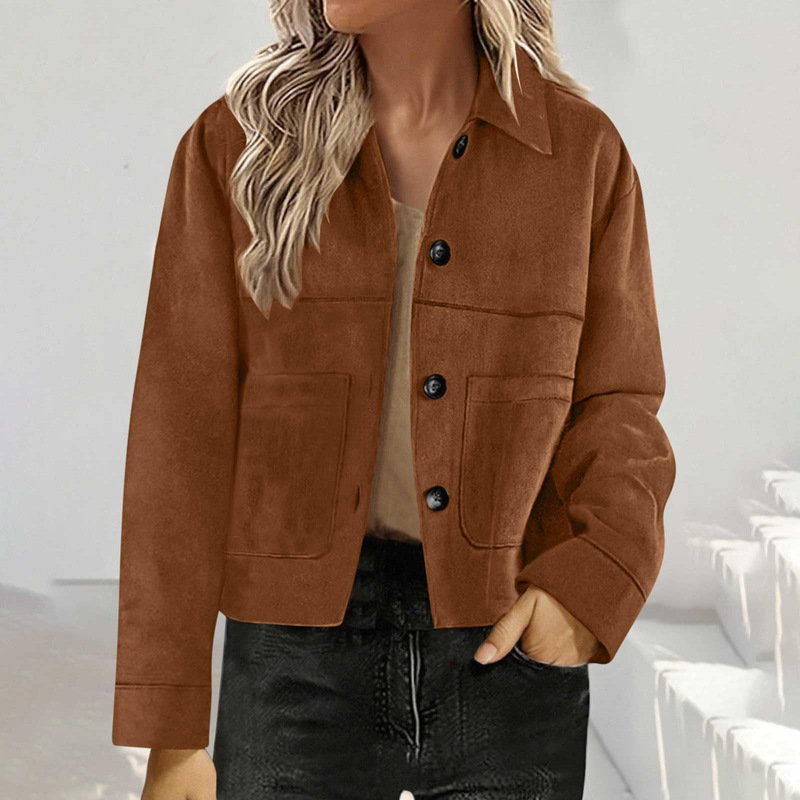 Amazon Europe and America 2025 Autumn and Winter New Cross-Border Women's Fashion Elegant Casual Lapel Button Jacket Jacket