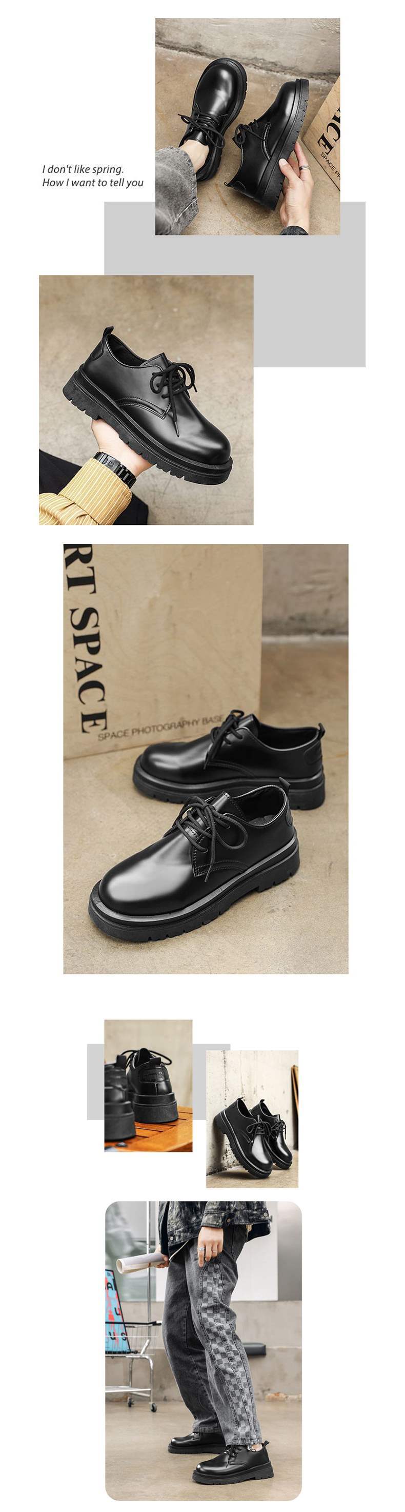 ShoeVault 2025 - Nouveau derby à semelle épaisse avec bout renforcé, style business, tendance, antidérapant, résistant à l'usure, cuir décontracté_voghion.com