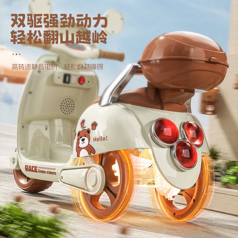 Motocicleta eléctrica para niños, triciclo recargable, juguetes de control remoto para bebés para hombres y mujeres