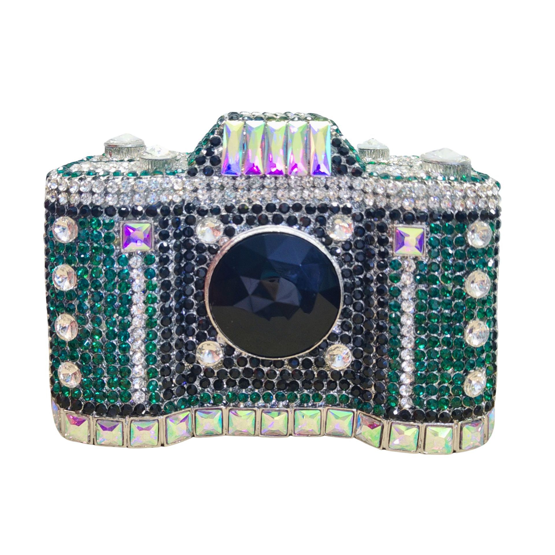 Seleccione estrictamente la nueva cámara de diamantes bolsas de cena de hardware niñas bolsas de hombro de banquete europeas y estadounidenses bolsas de diamantes de mano
