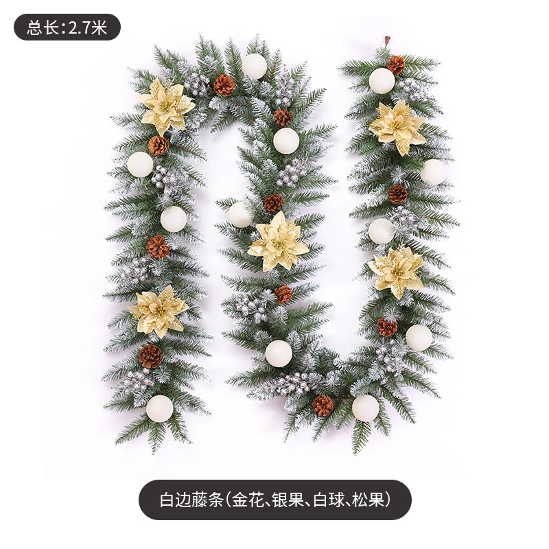 Transfronterizo de Navidad ratán PVC decoración de Navidad ratán hotel centro comercial bar puerta colgante decoración de Navidad cifrado de ratán