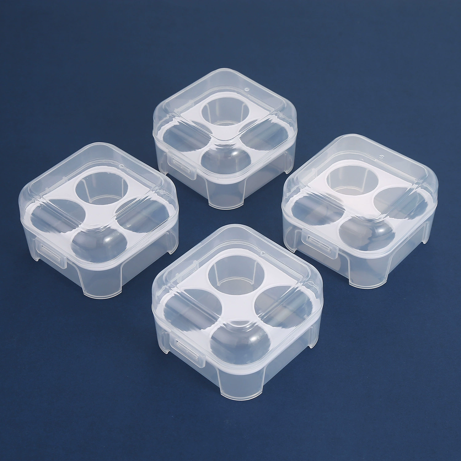 Plastic cosmetic sponge, storage box, 4 pieces
