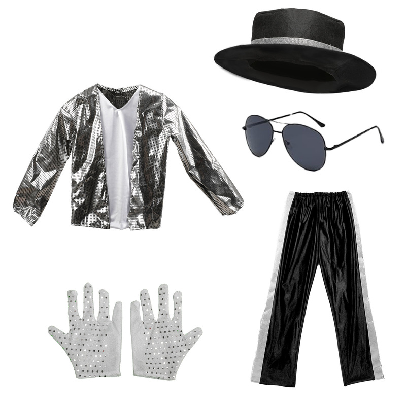 In Stock 70S Michael Jackson Costume Party Halloween Children's Party Retro Hippie Outfit In Stock 70S Michael Jackson Costume Party Halloween Children's Party Retro Hippie Outfit