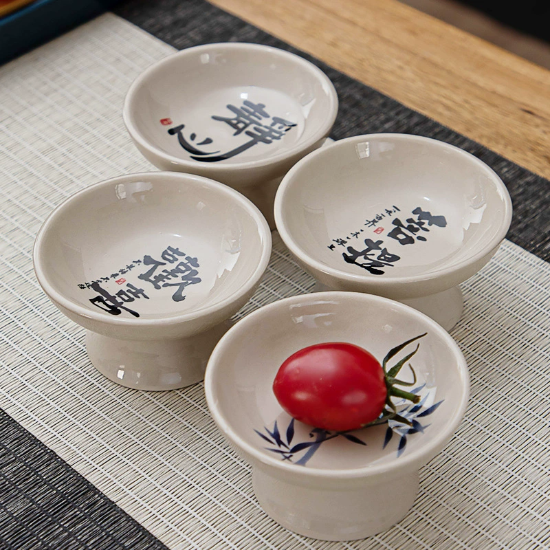 Керамическая китайская ретро-высокая каллиграфия фруктовая тарелка для подарочных тарелок Будды