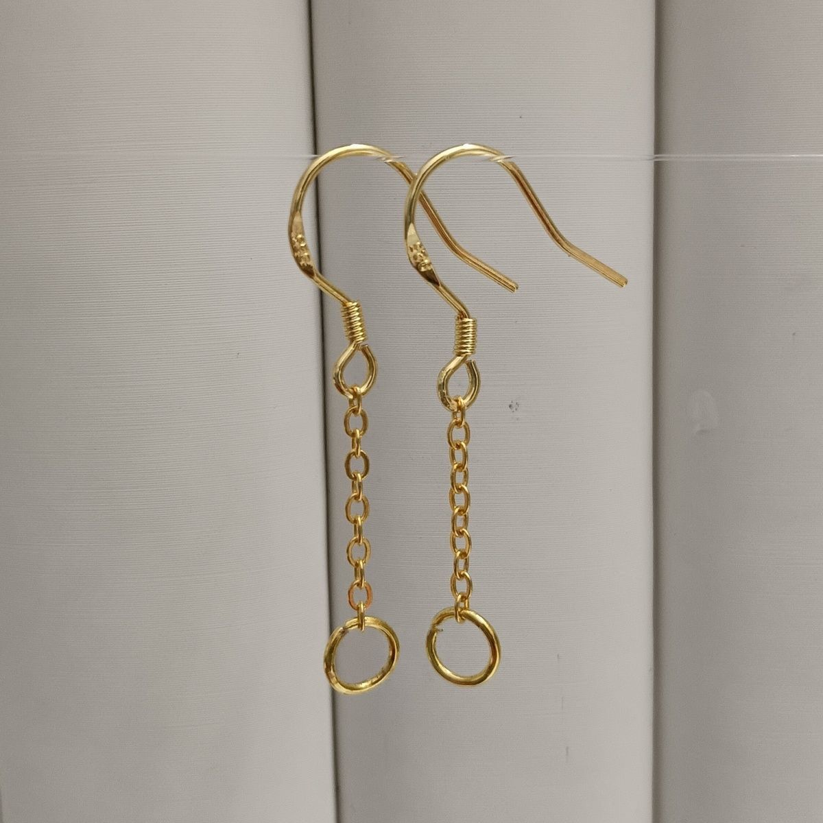 3对整套s925镀银耳环链条流苏手工配件钩DIY耳坠配钩链开口圈