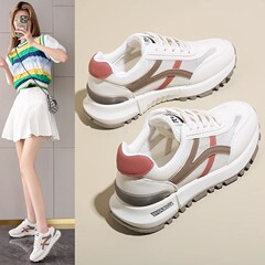 网面厚底小白鞋女2025新款夏老爹鞋女韩版透气百搭休闲运动鞋女鞋