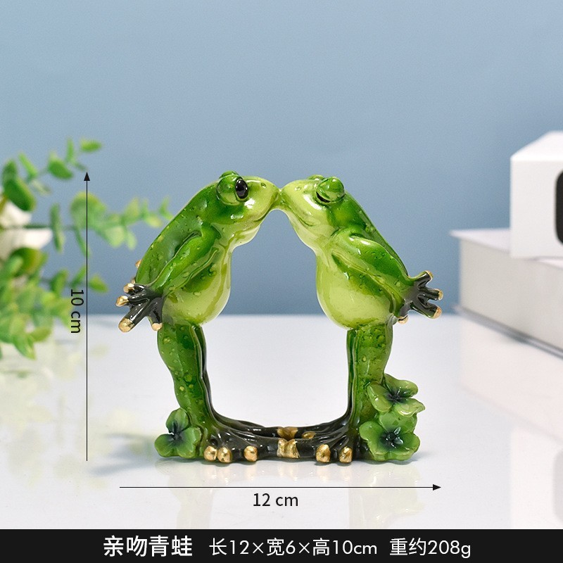 Zibo vidrio de yoga red resina de rana roja artesanía decoración para el hogar regales divertidos puntos escénicos al por mayor