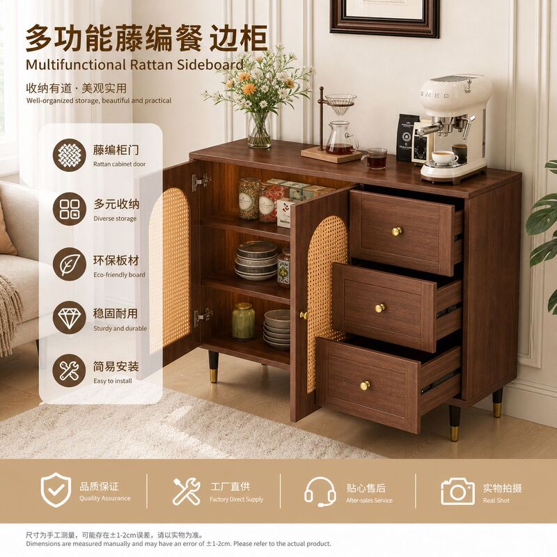 Rattan Bookcase, Solid Wood Small Apartment Balcony Dining Side Storage Cabinet, Simple Entryway Cabinet, Home Entrance Storage Cabinet Rattan Bookcase, Solid Wood Small Apartment Balcony Dining Side Storage Cabinet, Simple Entryway Cabinet, Home Entrance Storage Cabinet