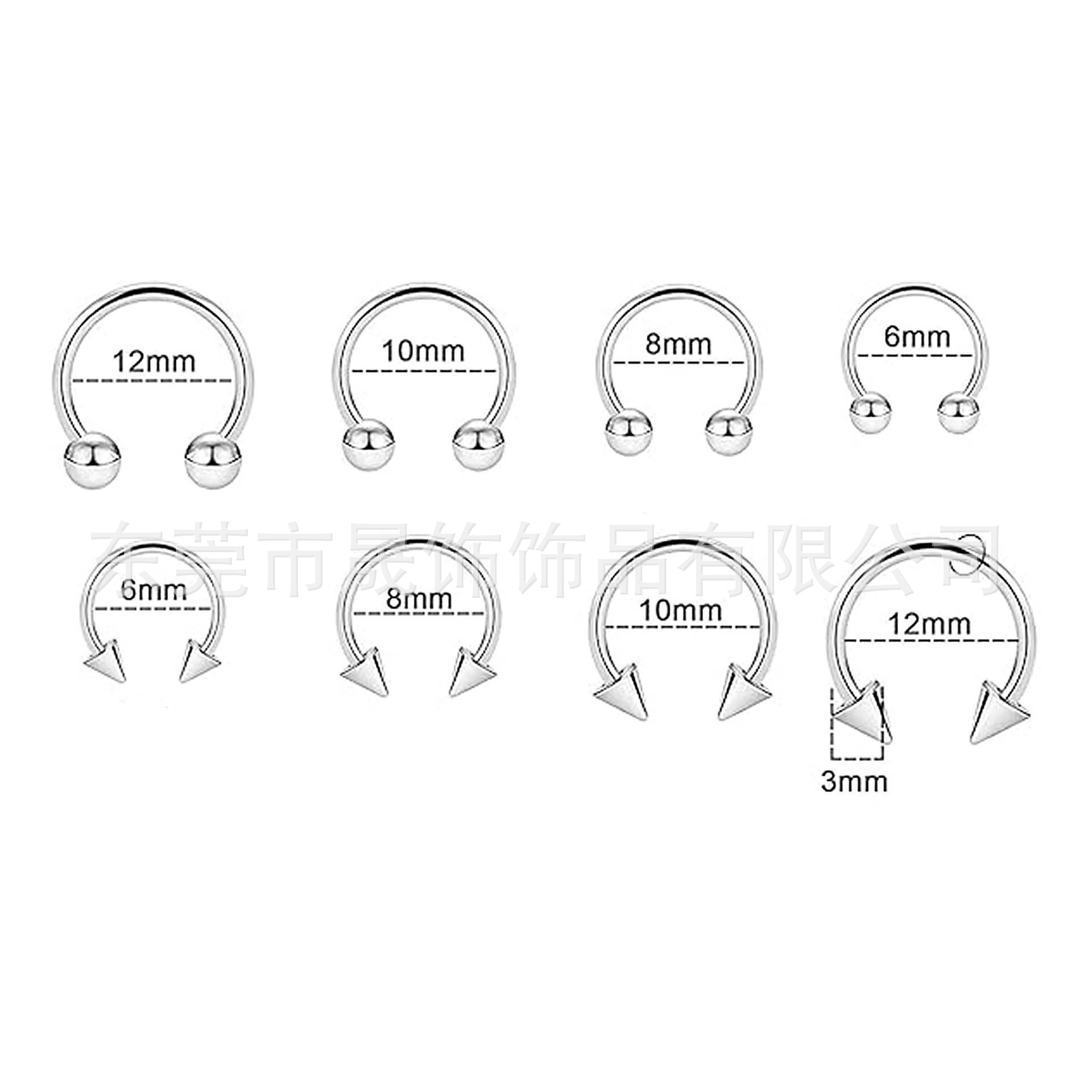 F136 Titanium Alloy Nose Hoop Labret Stud Eyebrow Ring 肚 Navel Ring G23 Implant Grade Titanium Septum 人体 Piercing Jewelry 穿孔