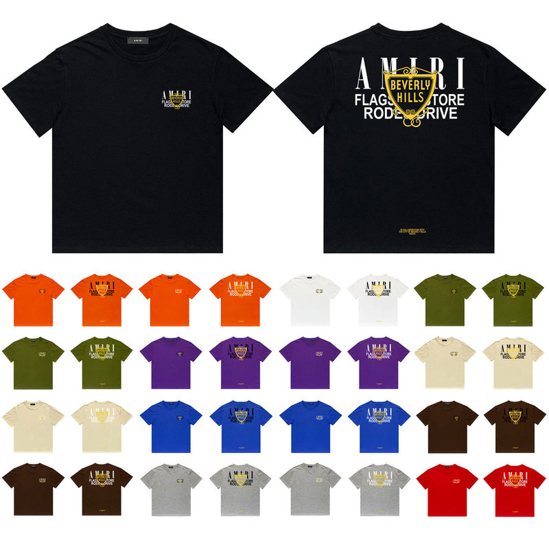 Long-Term Supply of Cross-Border European and American Trendy Brand Amiri Short-Sleeved T-Shirts