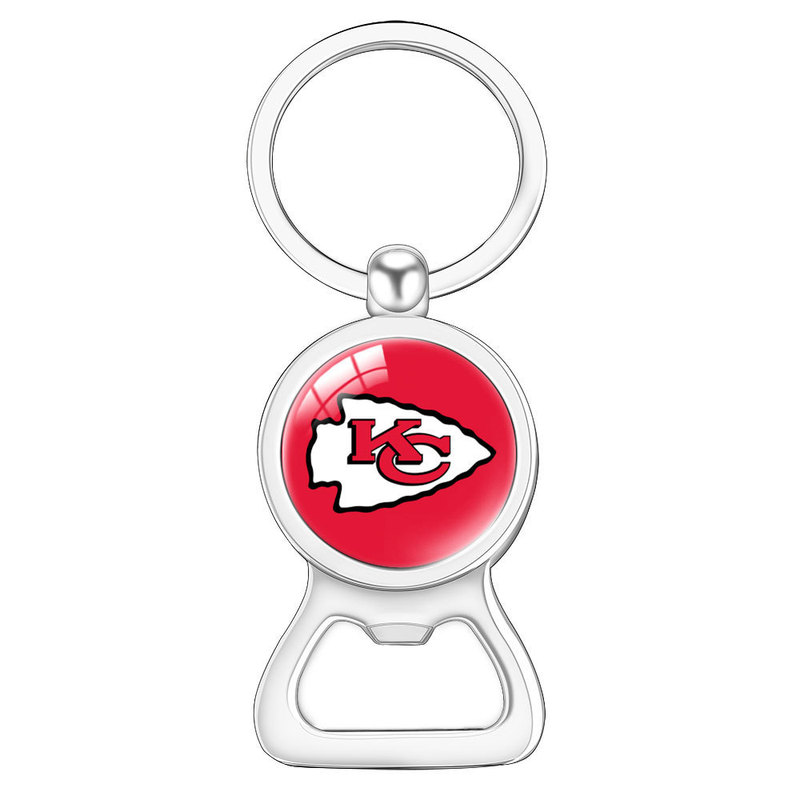 NFL National Football League team logo beer bottle opener metal keychain pendant