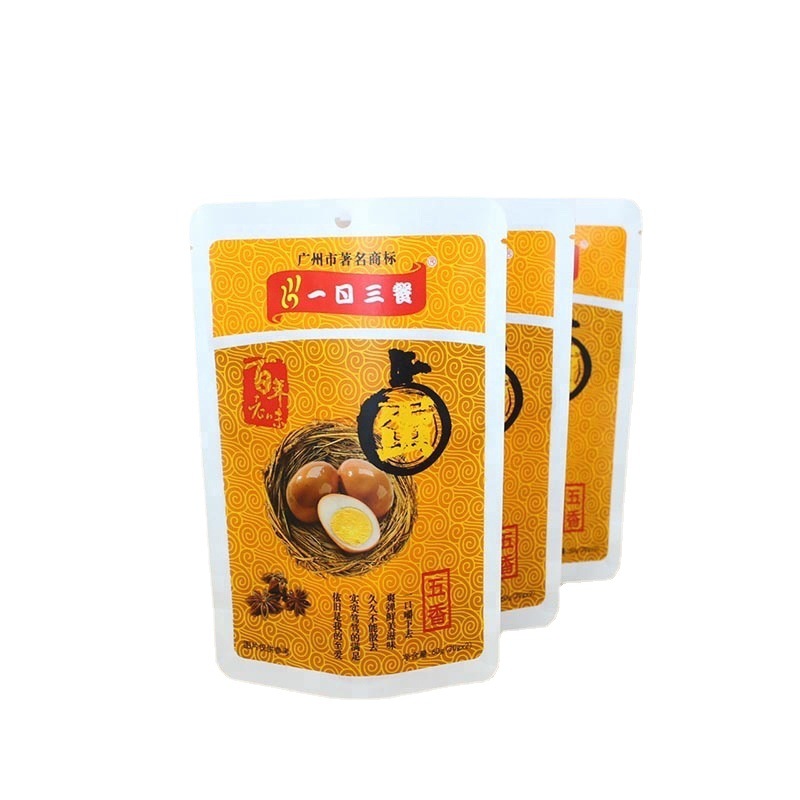 营养餐食品素豆腐牛肉鸭胗咸鸭蛋醋蛋卤蛋自立塑料包装袋子彩印