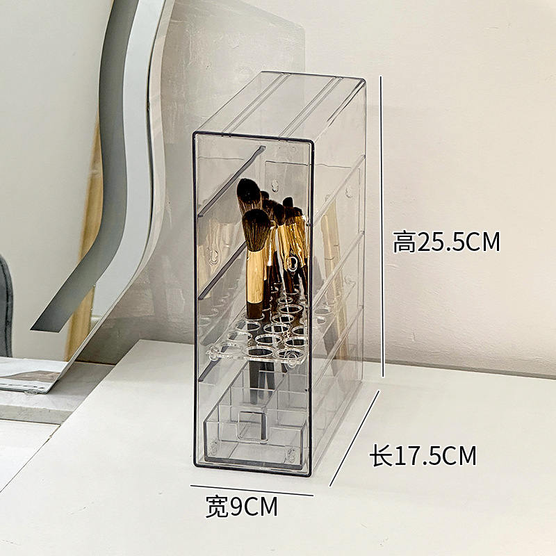 Brush, transparent storage box