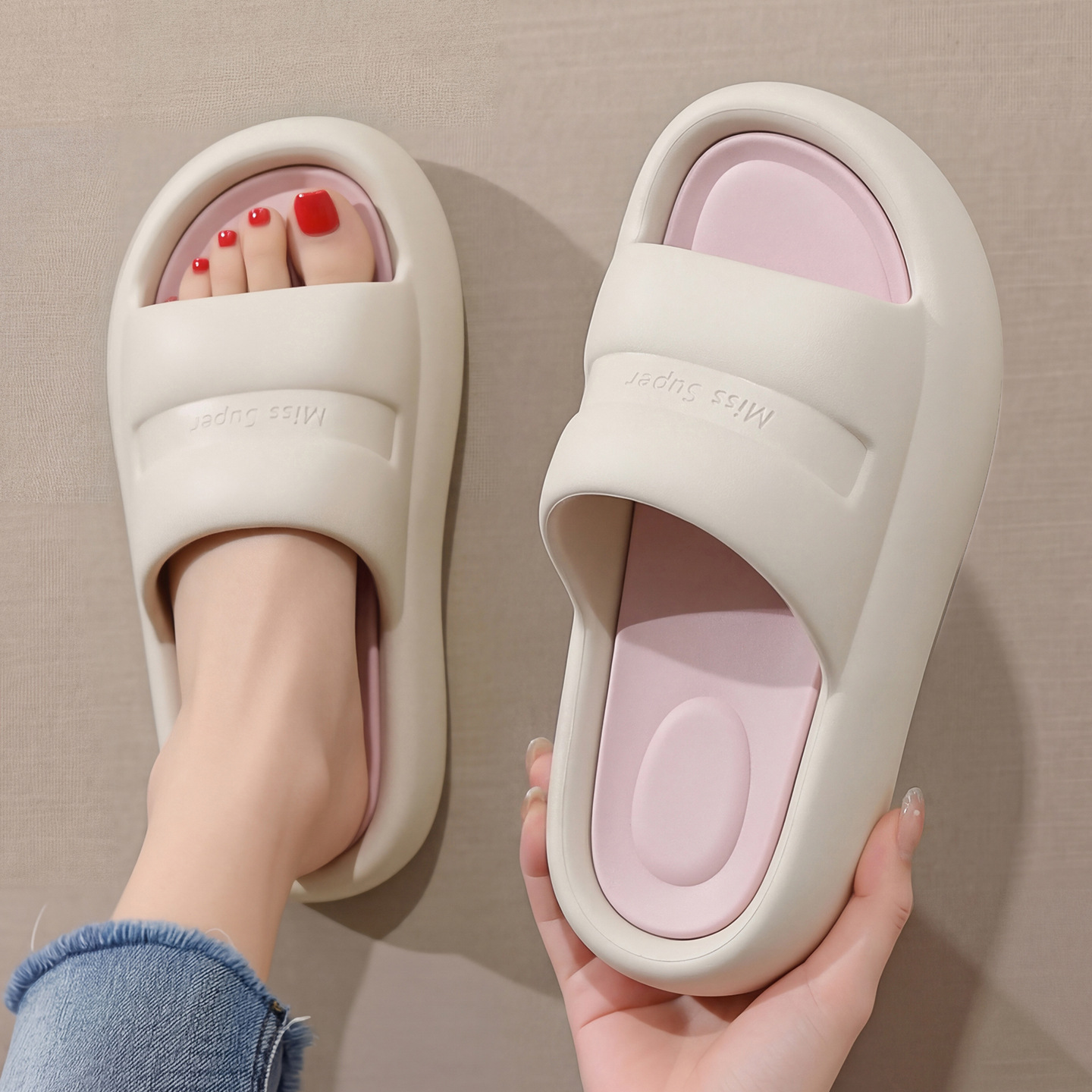 Nuove pantofole da donna di alta qualità con suola spessa, comode per l'uso domestico, antiscivolo, adatte alle coppie, semplici ed eleganti per l'estate._voghion.com