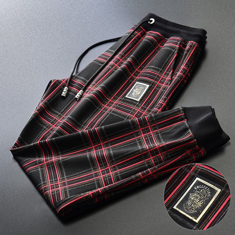 Light Luxury Men's Pants Korean Style Trendy Jogger Sweatpants Autumn and Winter 2021 New Fashion Casual Long Pants