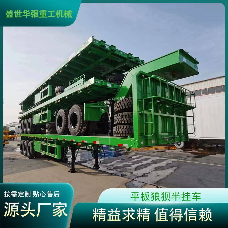 40-футовый 3-осный полуприцеп-платформа для перевозки контейнеров 13m тонн, тандемный полуприцеп-платформа для тягача