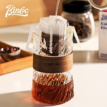 Bincoo玻璃挂耳咖啡杯拿铁冰美式专用杯复古高颜值办公室防烫茶杯