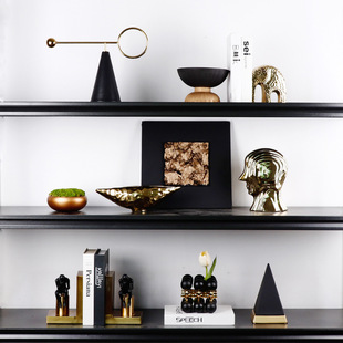 Modern Luxury Geometric Art Ornaments Living Room Model Room Open Box Wine Cabinet Bookshelf Sales Office Decorations