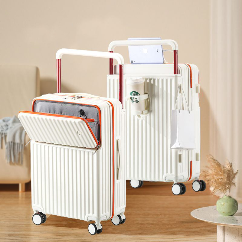 2025 marco de aluminio para equipaje, apertura frontal, caja de contraseña de varilla de tracción multifuncional de gran capacidad, rueda silenciosa para estudiantes, rueda amortiguadora
