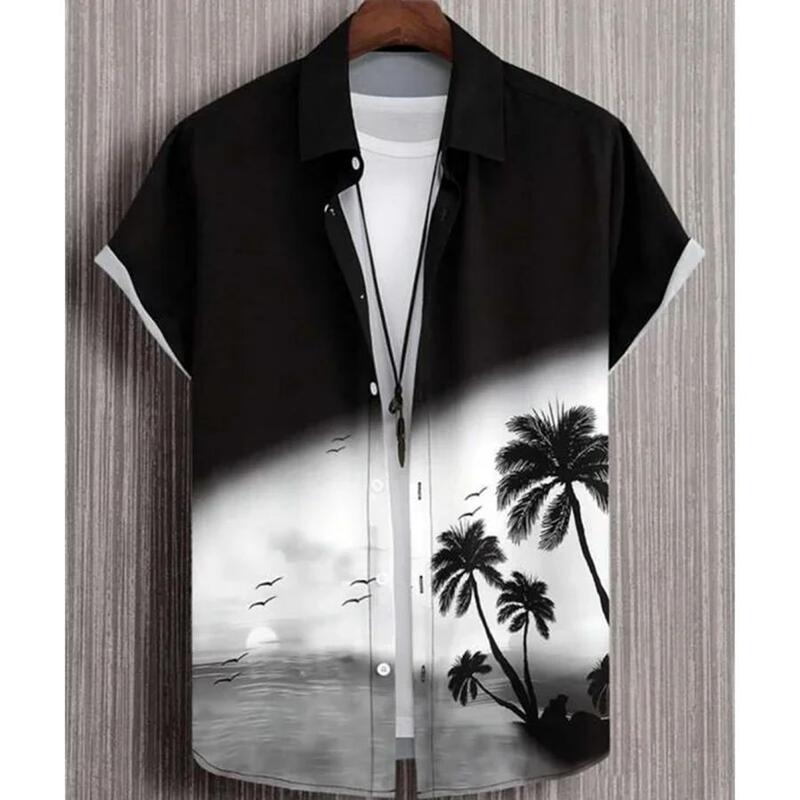 Summer New Men's Shirt 3D Print Beach Party Hawaiian Shirt Multicolor Casual Lassel Shirt