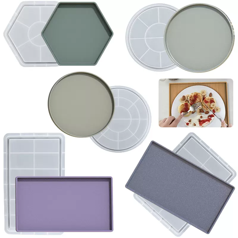 纵博diy水晶滴胶模具水果圆形长方正方收纳托盘硅胶模具跨境热推