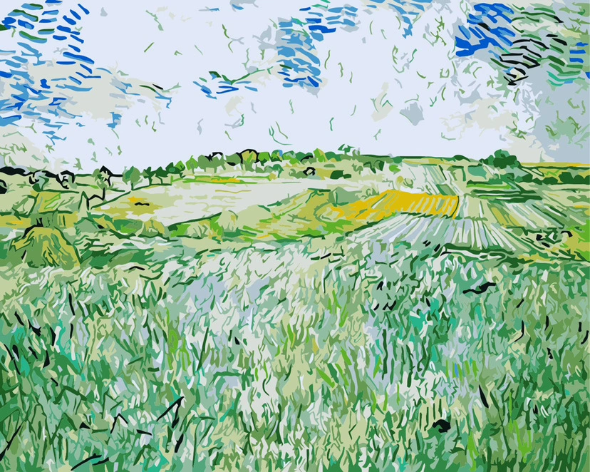 Ручная акриловая флористическая живопись, цифровой принт на холсте, 40×50 см, несколько дизайнов