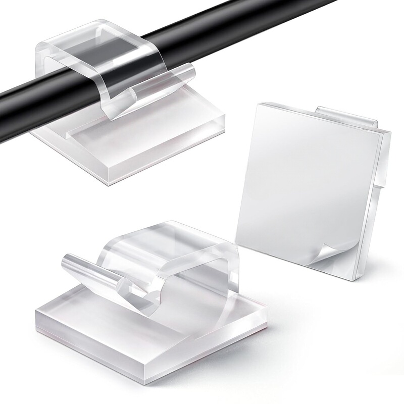 Cross-Border Amazon Transparent White Black Cable Clip Adhesive Cable Clip Suitable for Desk Wall Car Tv