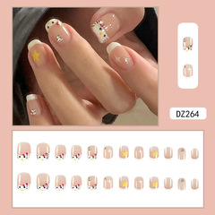 Kitty貓美甲法式星星可愛手繪穿戴甲 學生可愛日內假指甲貼片成品