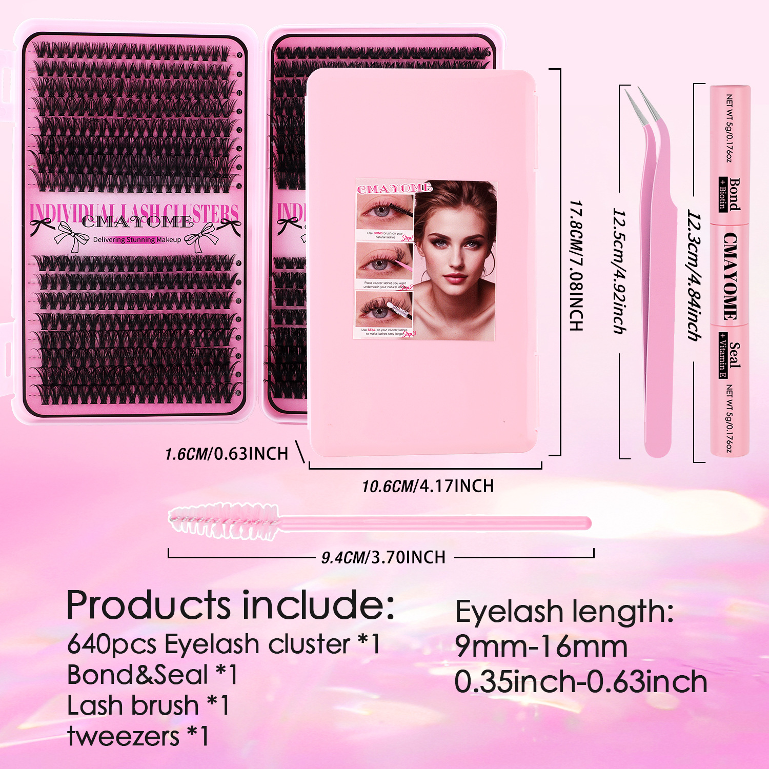 Venta caliente transfronteriza europea y americana D curva DIY un solo racimo de pelo de flor de gran capacidad 3D 80D rizado grueso mixto pestañas postizas al por mayor