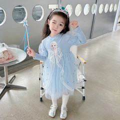 Princess Elsa Dress for Girls Autumn 2023 New Arrival Long Sleeve Birthday Children Frozen Elsa Dress Autumn Style