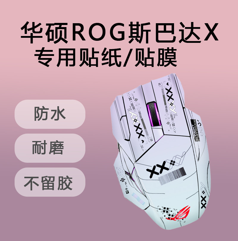 鼠标贴纸适用于华硕 ROG斯巴达X防滑磨砂贴膜简约PVC批发厂家直销|ru