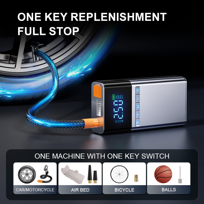 [Yl03] Large-Displacement Car Emergency Starting Power Supply and Air Pump All-In-One Power Bank, Multifunctional Portable Inflator