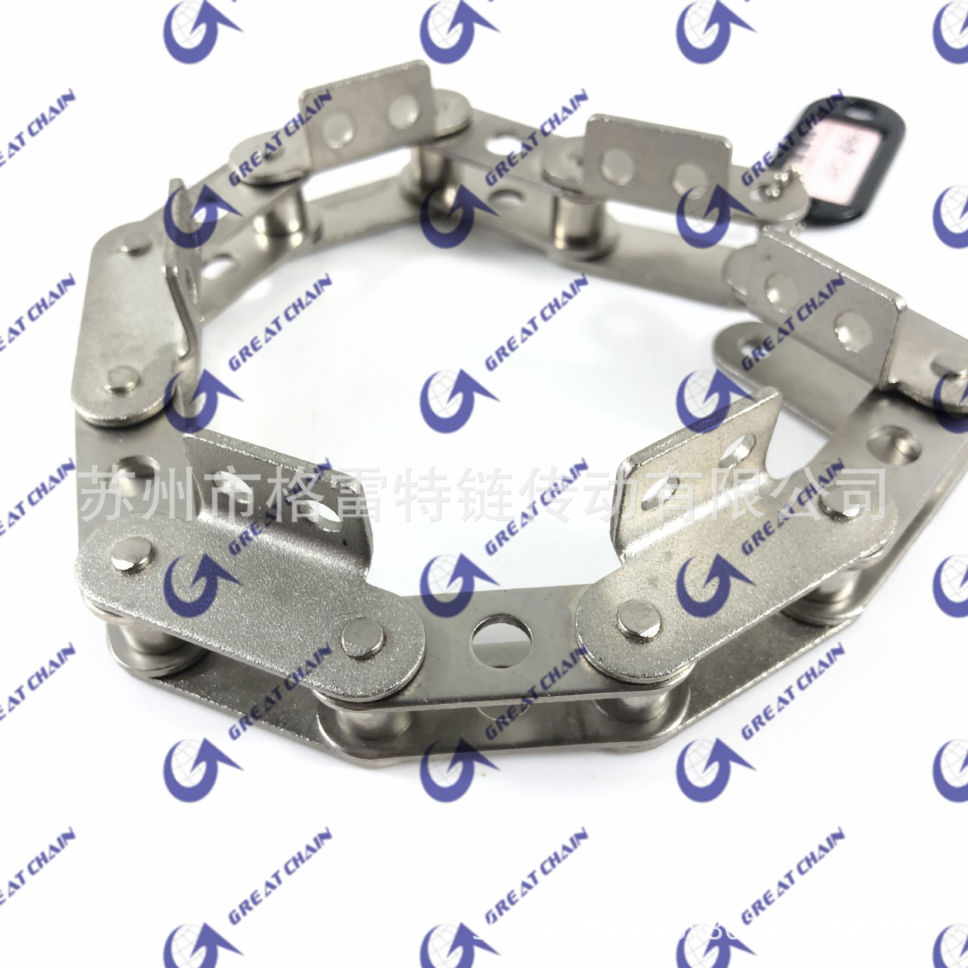 库存现货碳钢镀镍不锈钢2040单侧外片双孔弯板链条2040-A2 -L2