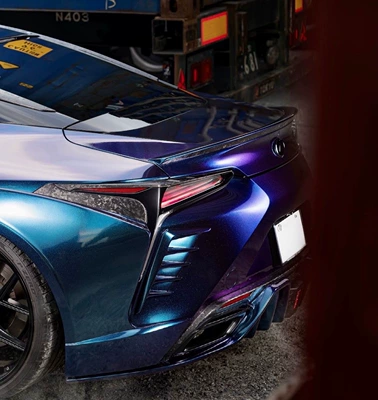 Sun-Proof, Full Car Protective Film, Auto Color Change Film - pb-4003-glossy-diamond-blue-charming-purple-15217-pet-bottom
