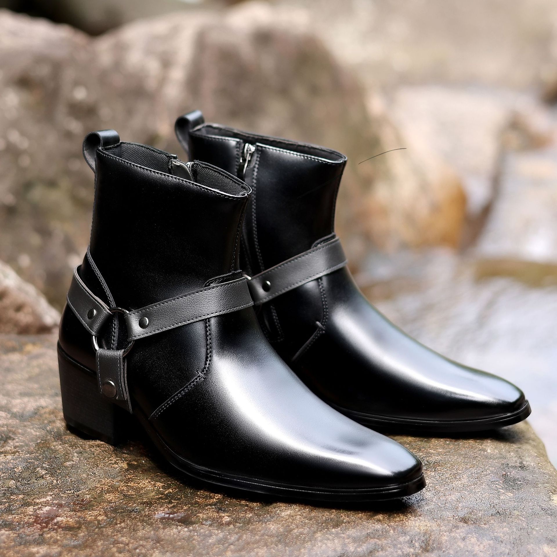 Autumn/Winter men's fashion zipper boots_vogvips.com